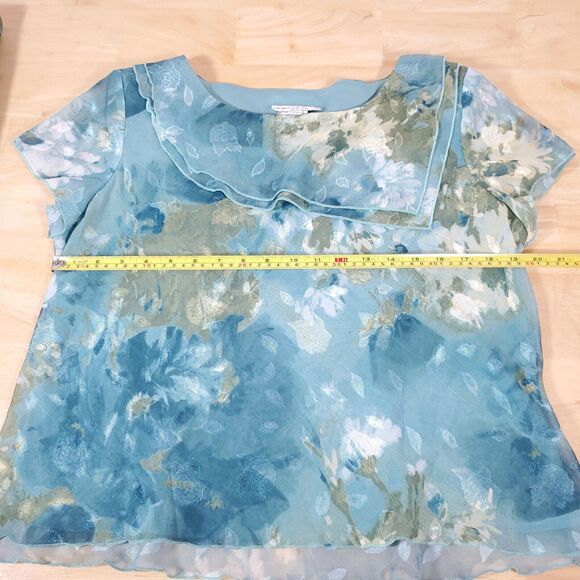 Vtg Fairy Floral 2 Piece Top & Skirt Set Sz 14P Petites Miss Dorby Earthy Elf - Picture 12 of 15